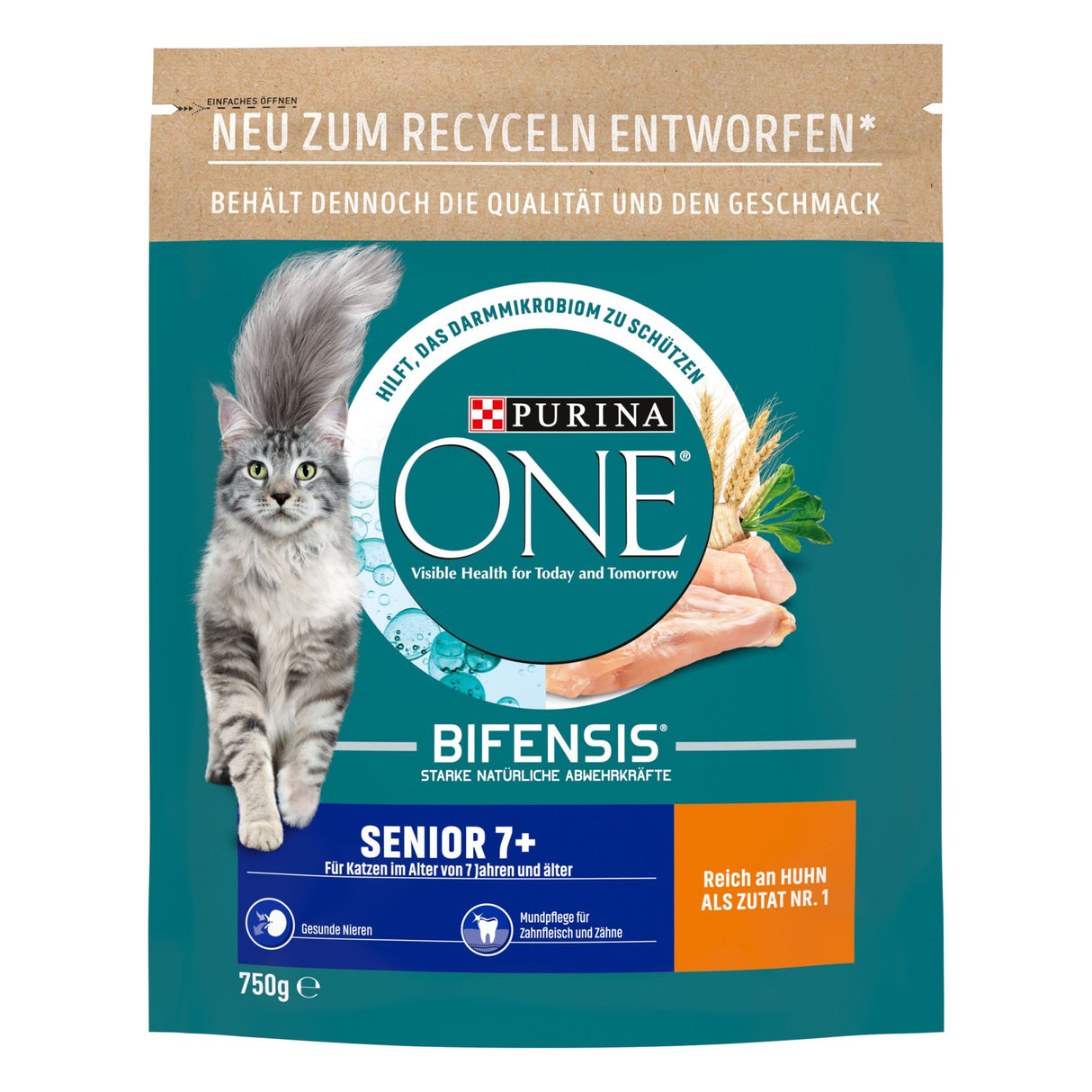PURINA ONE BIFENSIS SENIOR 7+ aliment sec pour chats, riche en poulet