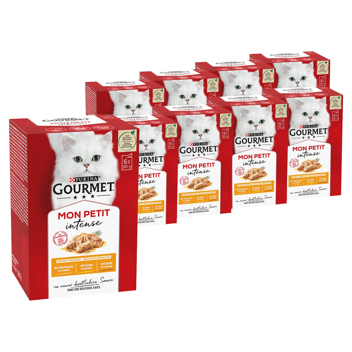 GOURMET Mon Petit Nourriture pour chats humide, Variations de volaille, paquet de 6 boîtes de 50g