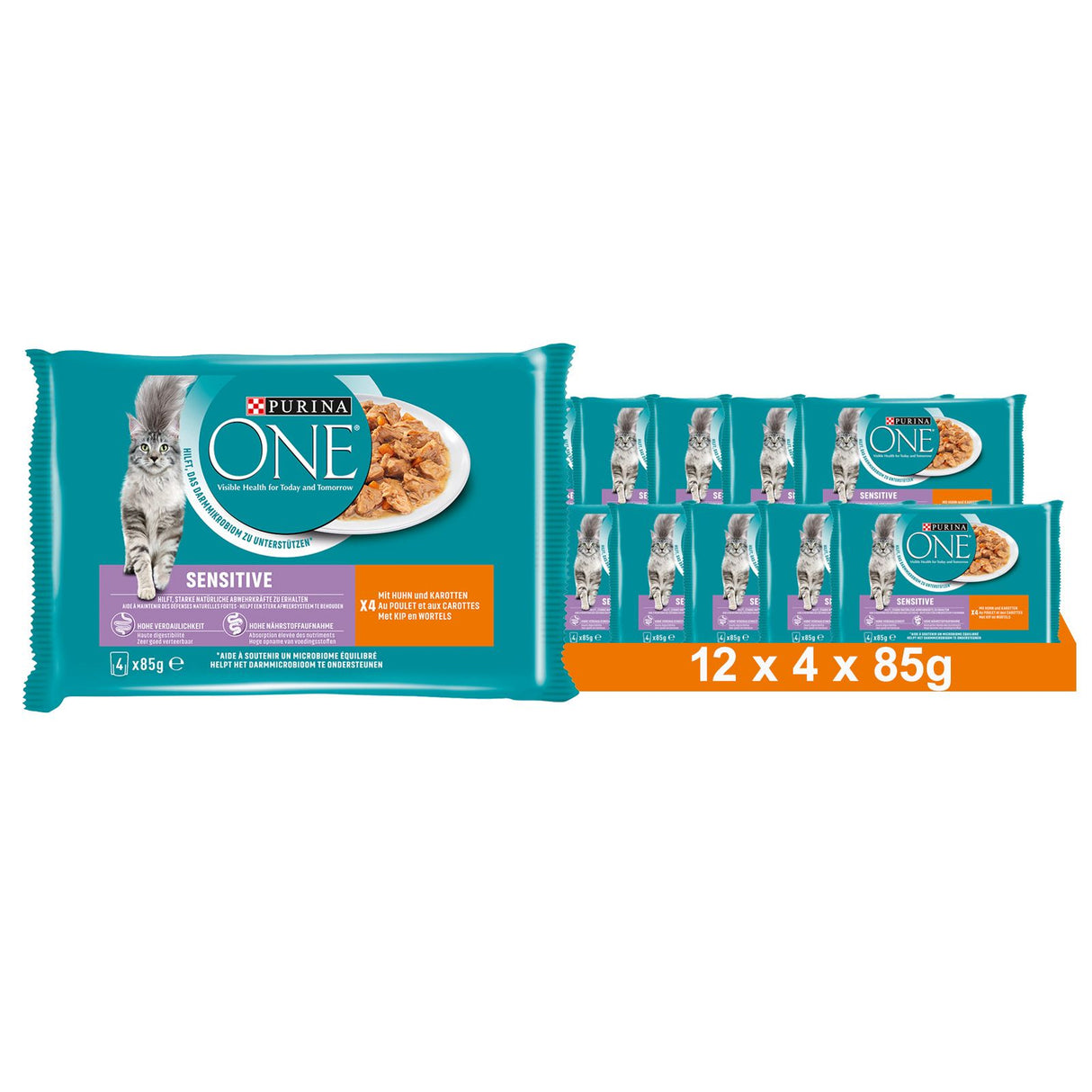 PURINA ONE SENSITIVE Nourriture pour chats humide au poulet
