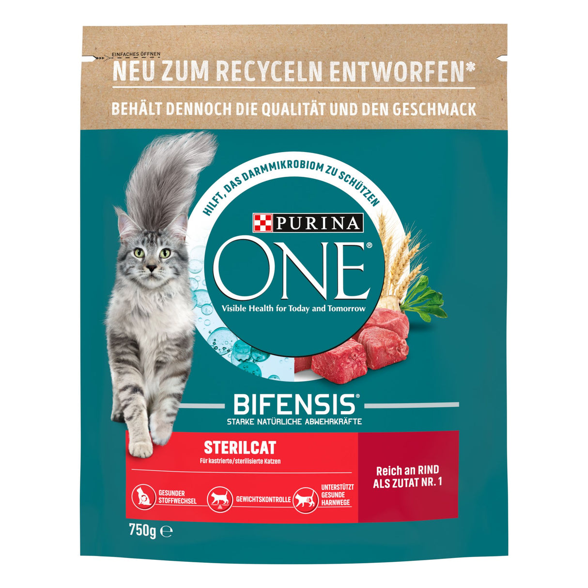PURINA ONE BIFENSIS STERILCAT aliment sec pour chats stérilisés, riche en bœuf