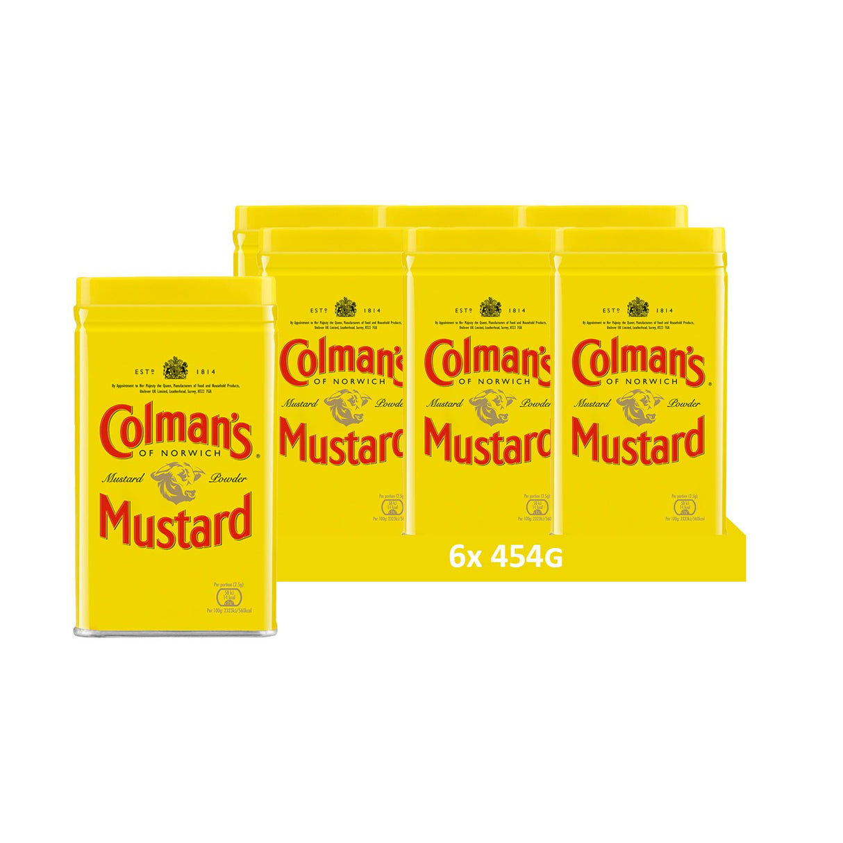 Colman's moutarde anglaise originale en poudre, Farine de moutarde anglaise superfine et vegane sans additifs artificiels