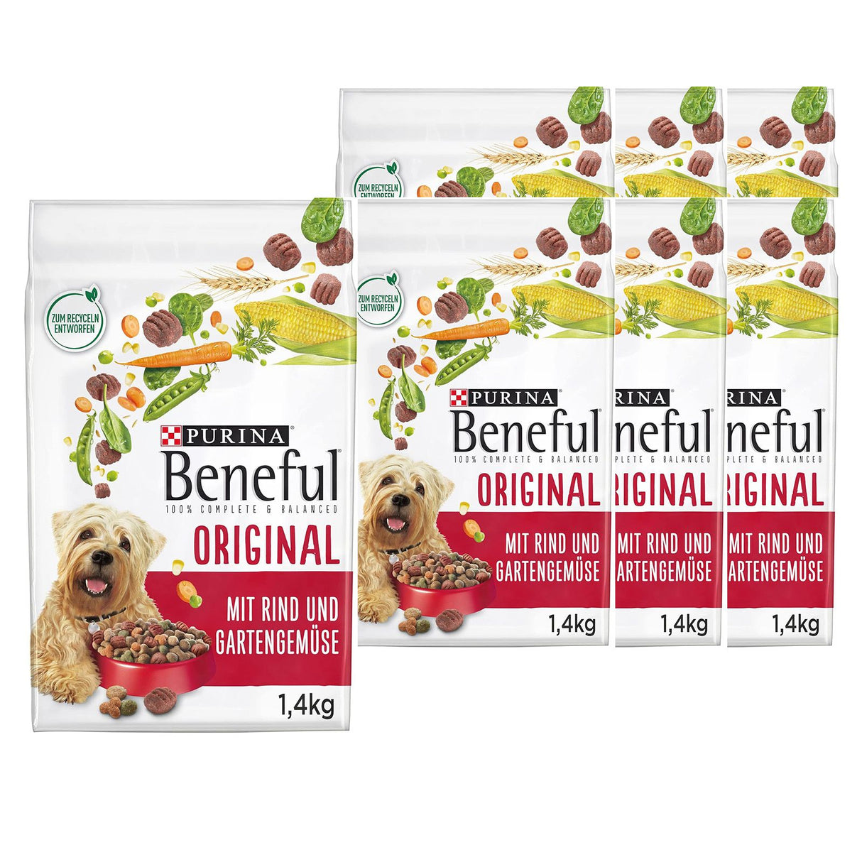 BENEFUL Original nourriture sèche pour chiens, au bœuf et aux légumes du jardin