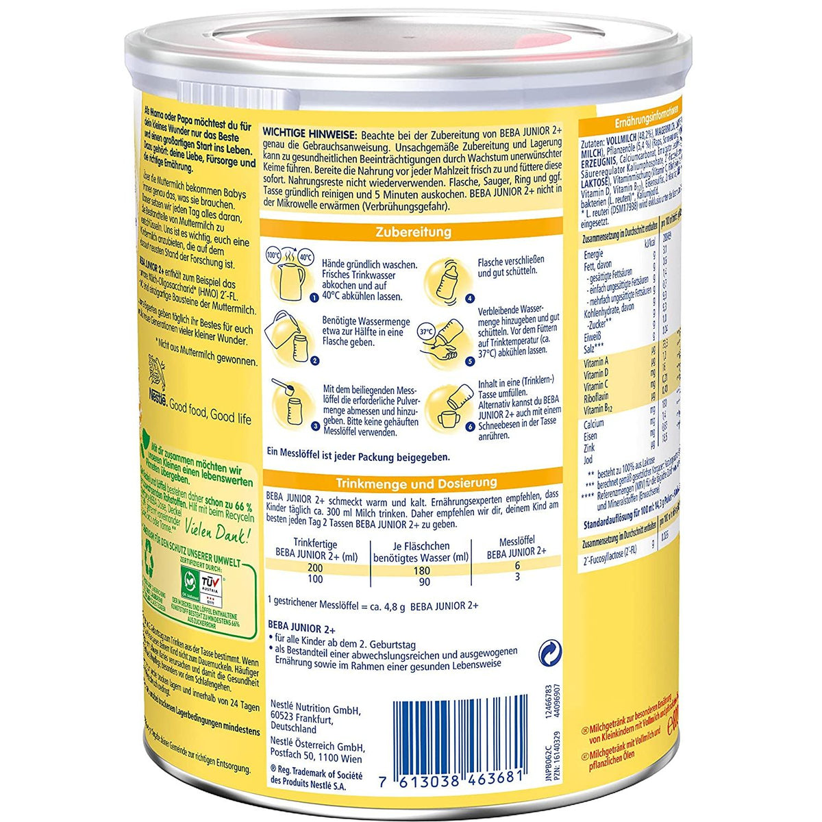 Nestlé BEBA JUNIOR 2+ Kindermilch