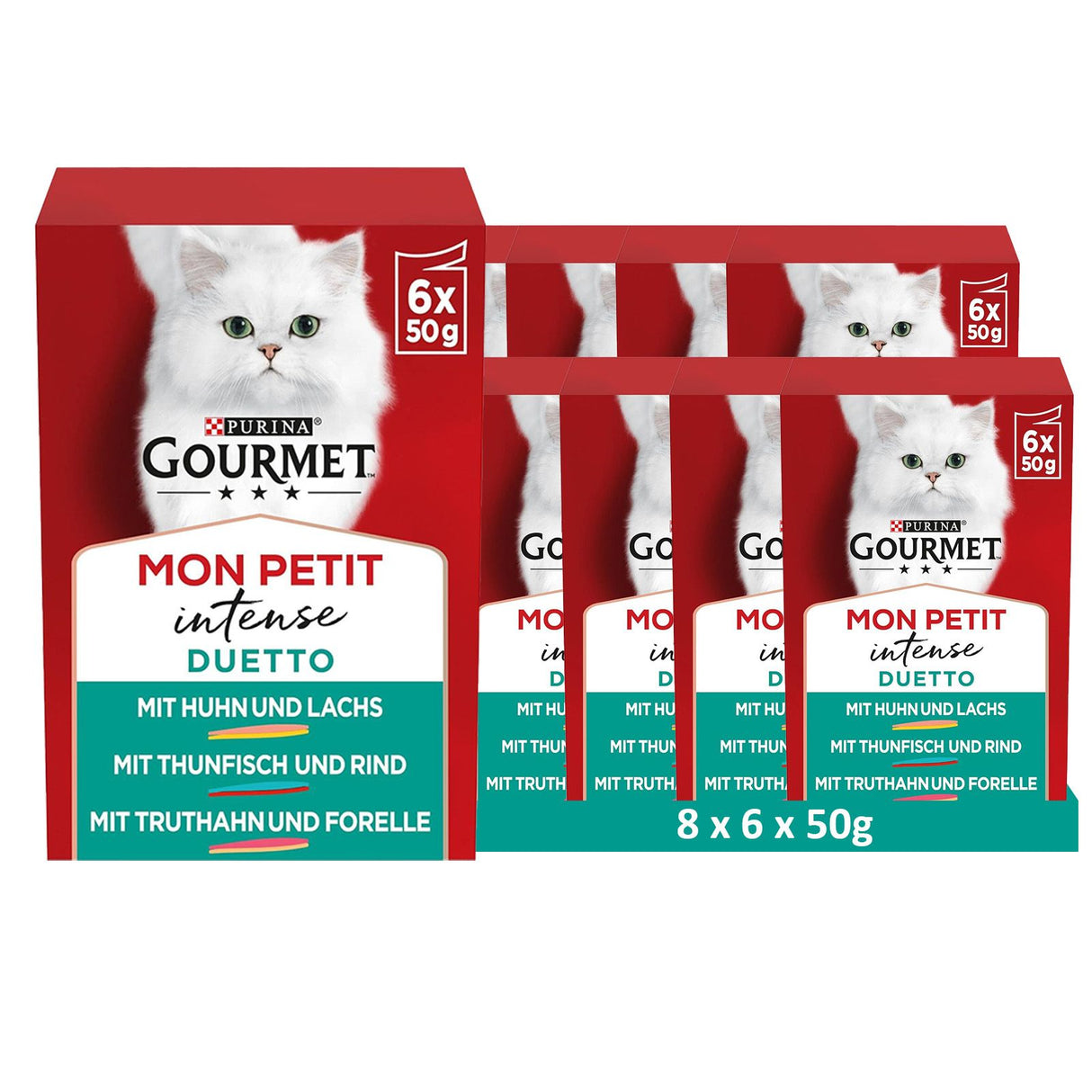 GOURMET Mon Petit Duo Katzenfutter nass, mit Fleisch und Fisch