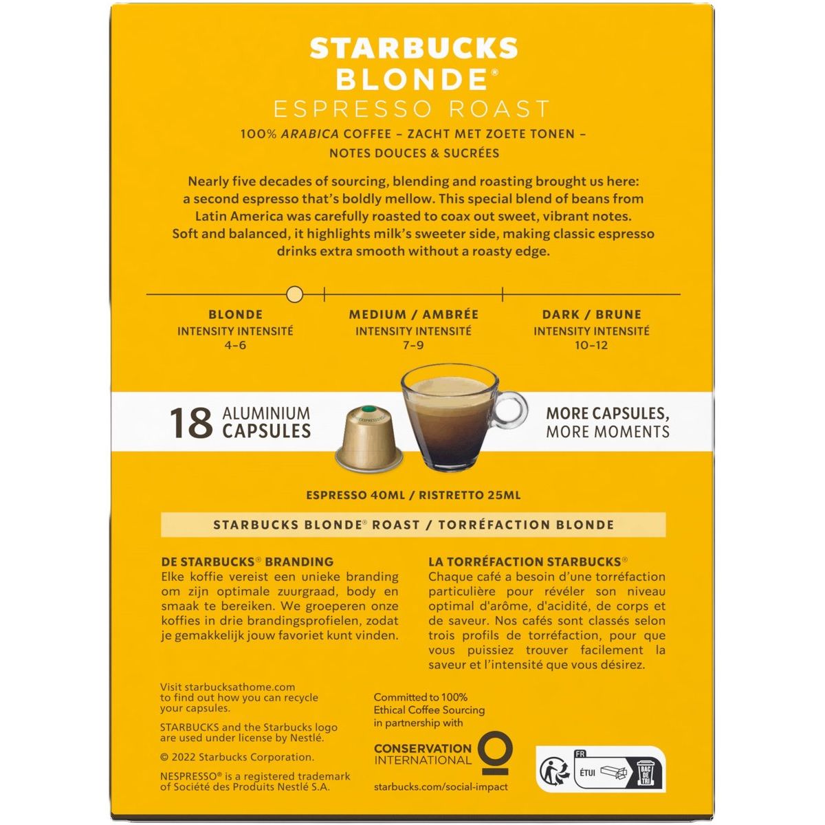 Starbucks Blonde Espresso Roast Big Pack pour Nespresso