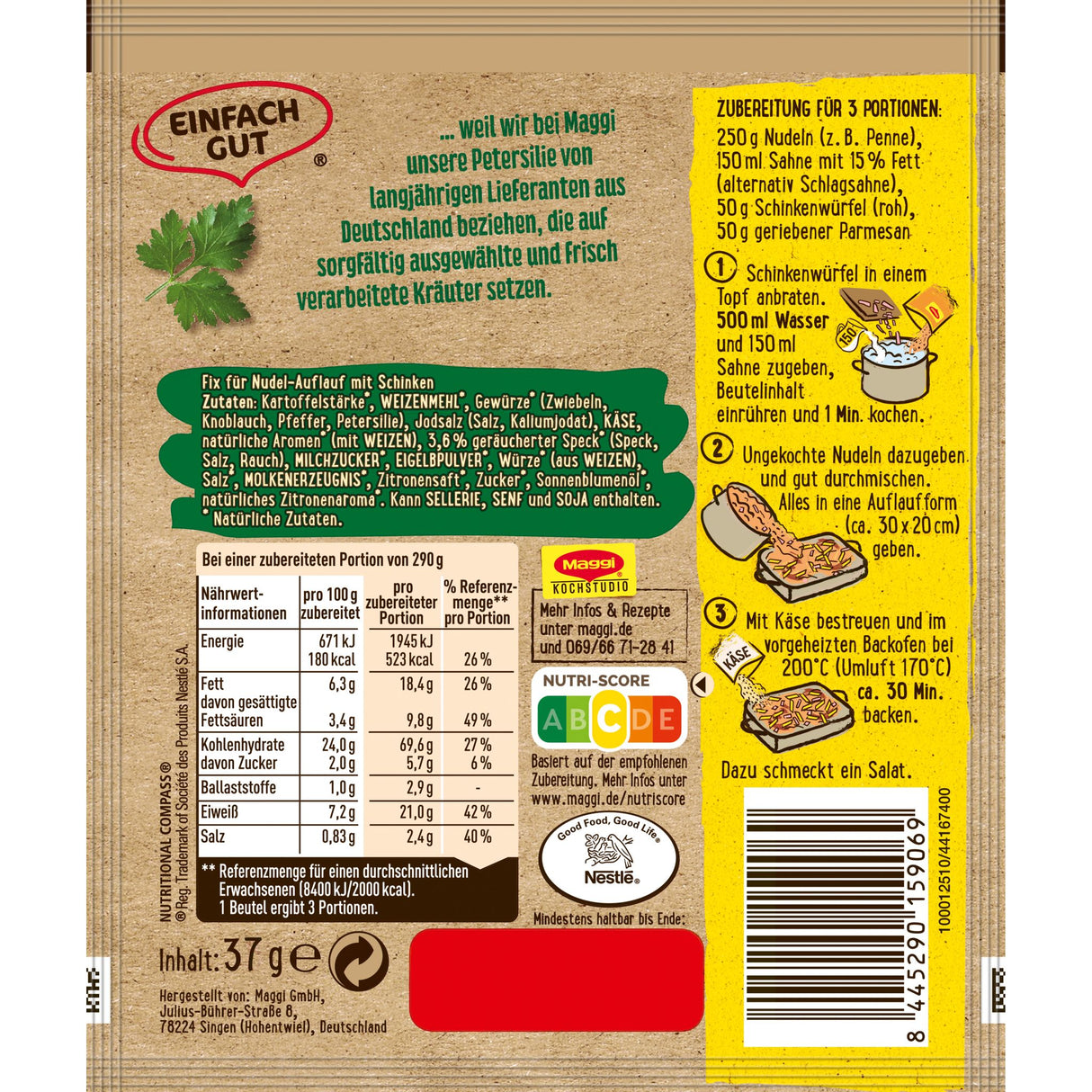 MAGGI Fix Carbonara Nudel-Auflauf