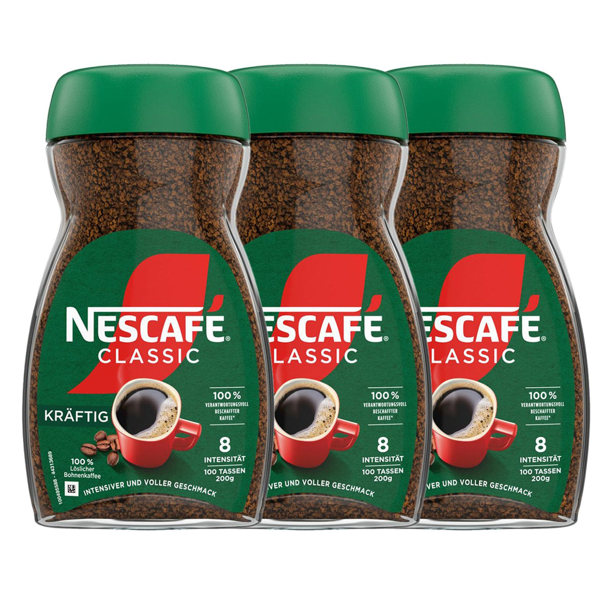NESCAFÉ Classic Kräftig, löslicher Bohnenkaffee aus dunkel gerösteten Kaffeebohnen
