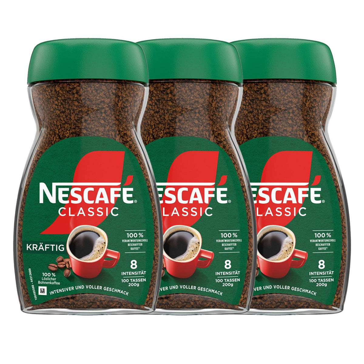 NESCAFÉ Classic Kräftig, löslicher Bohnenkaffee aus dunkel gerösteten Kaffeebohnen