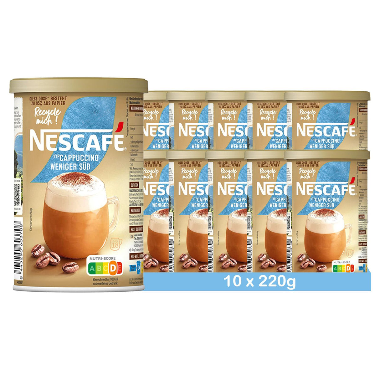 NESCAFÉ Gold Typ Cappuccino Weniger Süß, Getränkepulver mit löslichem Bohnenkaffee