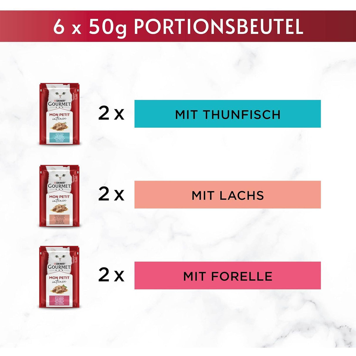 GOURMET Mon Petit Katzenfutter nass, Fisch-Variationen