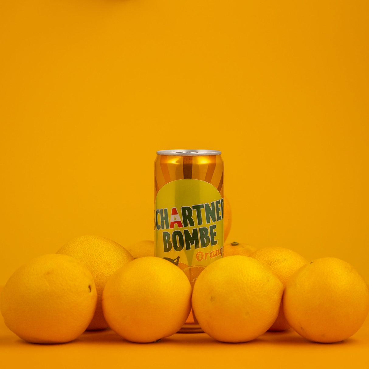Schartner Bombe Orange, fruchtig spritzige Limonade mit, Softgetränk in Dose
