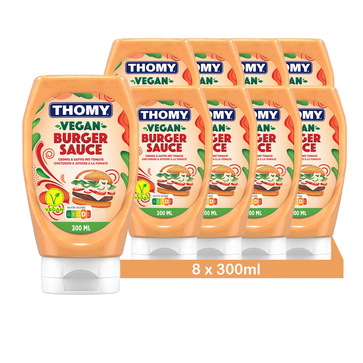 THOMY Vegane Burger Sauce | délicieuse sauce pour grillades et burgers | parfaite pour tremper et assaisonner