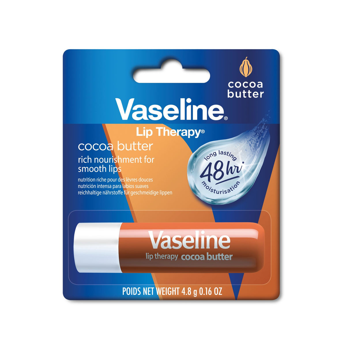 Vaseline Lip Therapy Cocoa Butter | Getönter Lippenbalsam, Lippenstift mit Kakao und Sheabutter