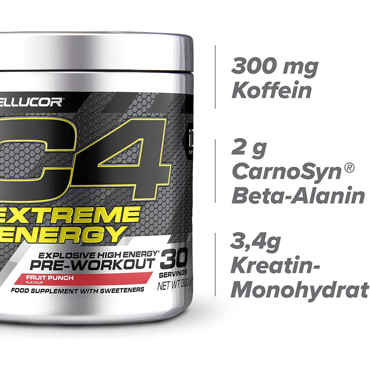 C4 Extreme Energy - Booster de pré-entraînement - Punch aux fruits | Boisson en poudre pour boisson énergétique