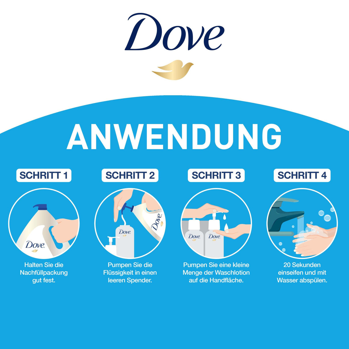 Dove Pro Handwash | Pflegende Handseife | Waschlotion für den täglichen Gebrauch | Nachfüllpack