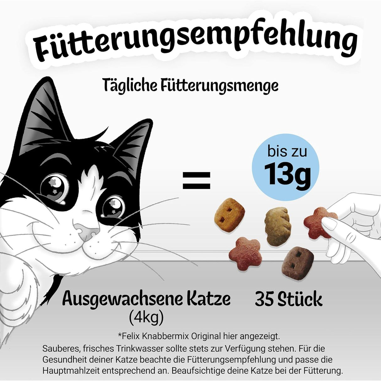 FELIX Knabber Mix Dreikäsehoch Knuspriger Katzensnack