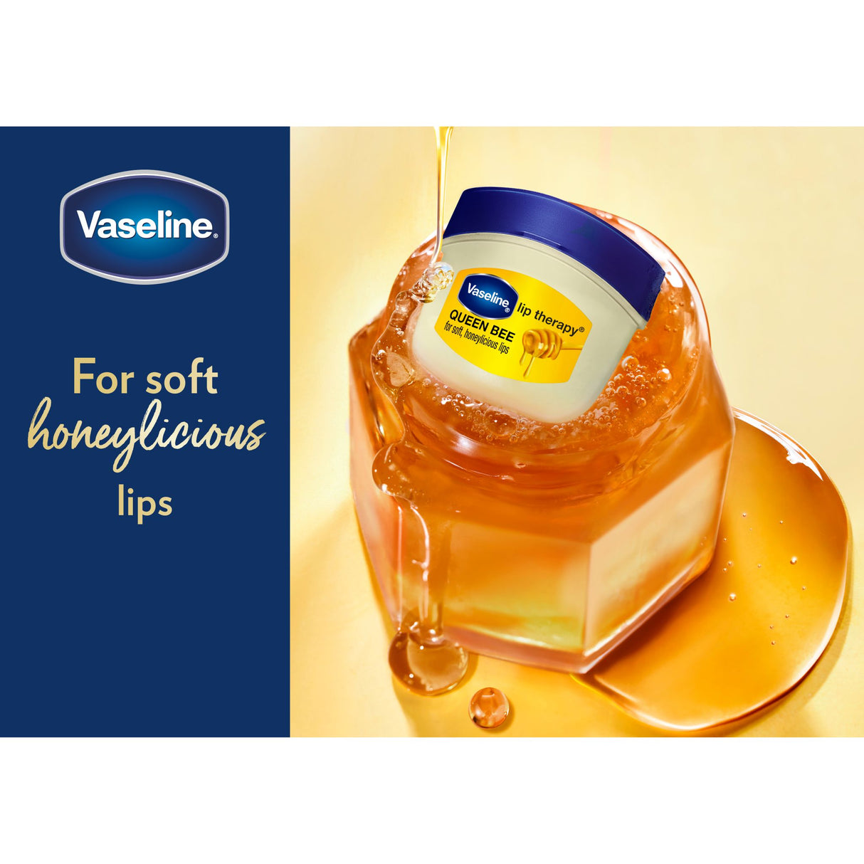Vaseline Lip Therapy 7G Queen Bee | Pflegender Lippenbalsam für optimale Feuchtigkeit mit Honig |