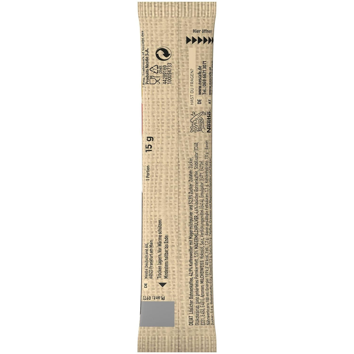 NESCAFÉ 3in1 Creamy Latte Getränkepulver-Sticks, löslicher Bohnenkaffee