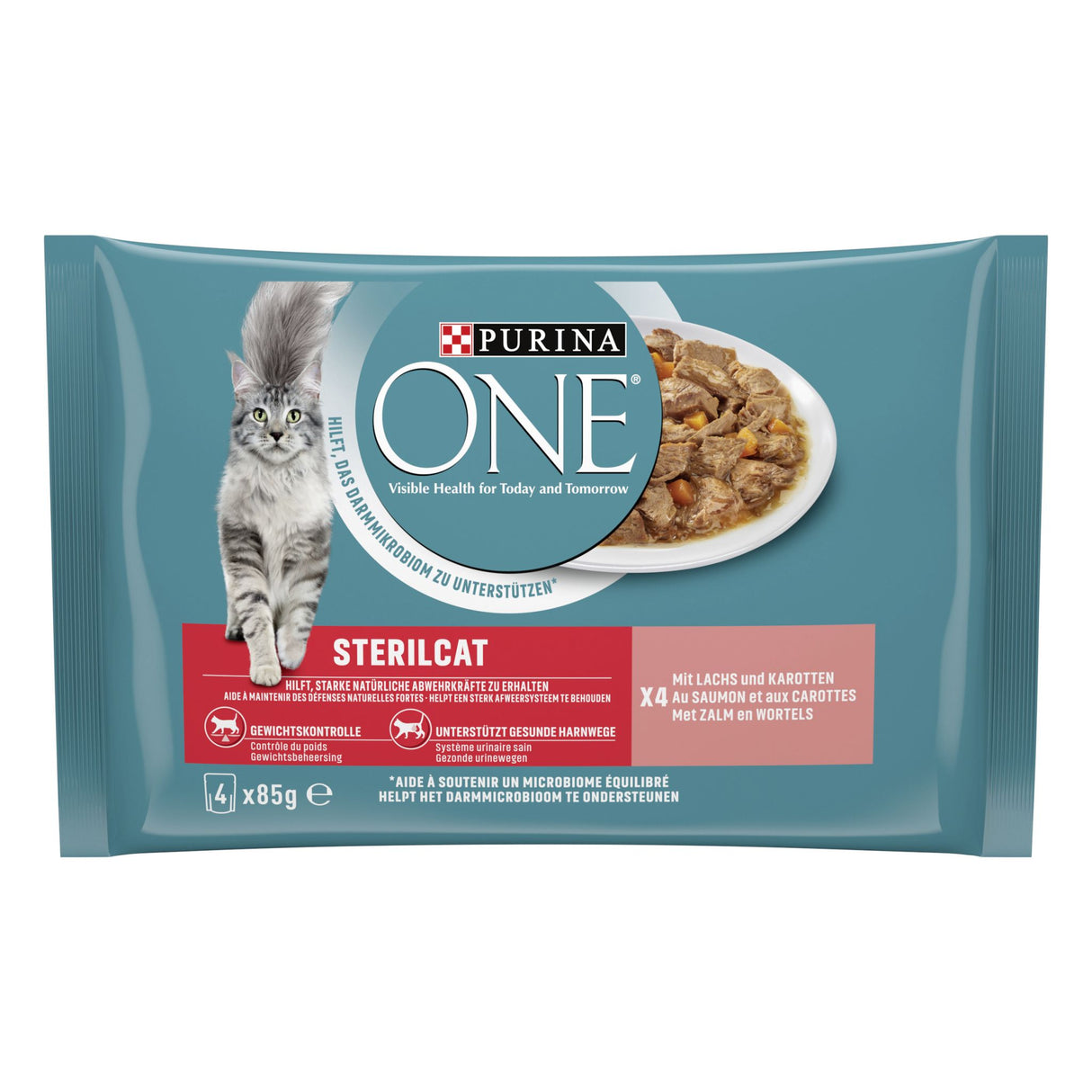 ONE Sterilcat morceaux tendres en sauce au saumon et à la carotte