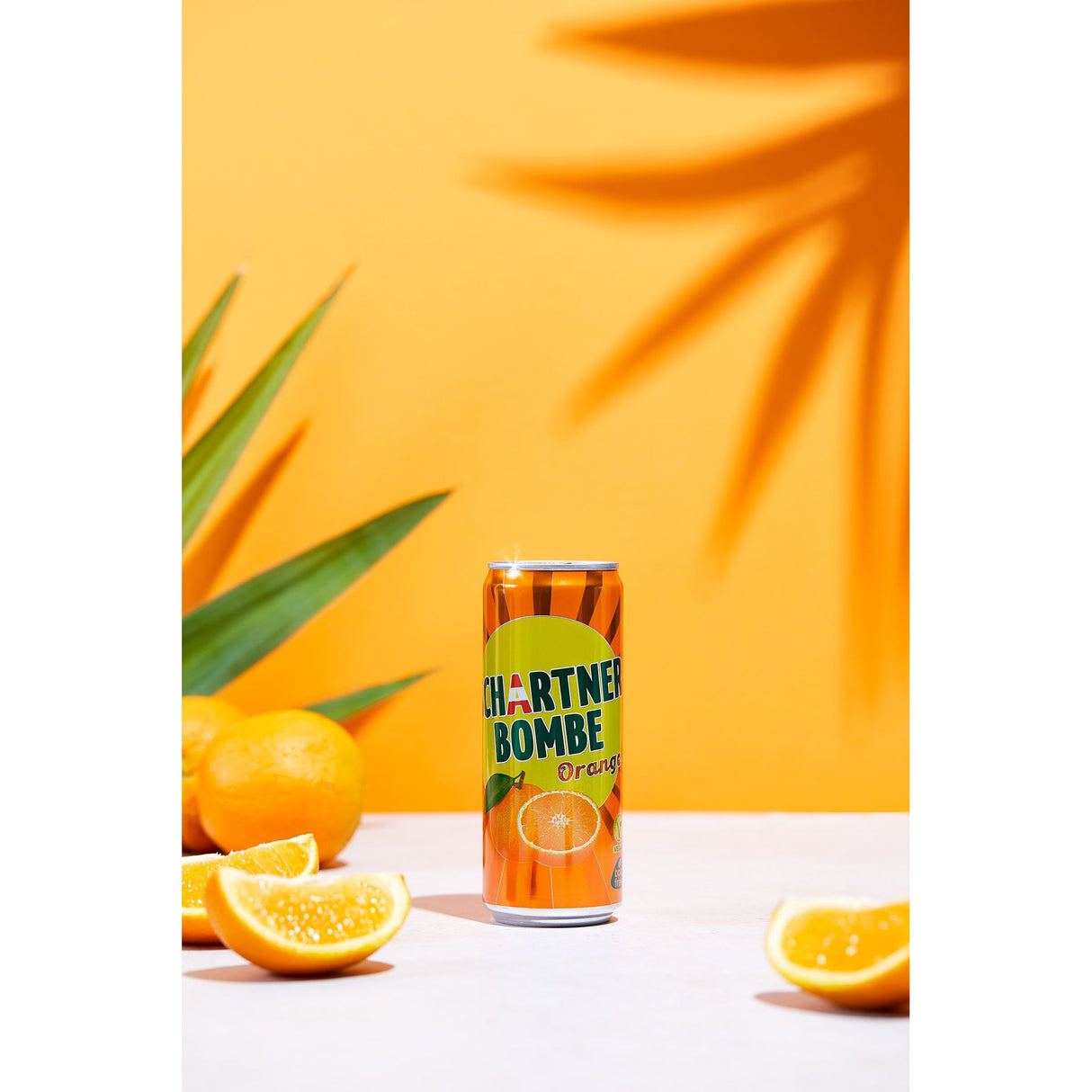 Schartner Bombe Orange, fruchtig spritzige Limonade mit, Softgetränk in Dose