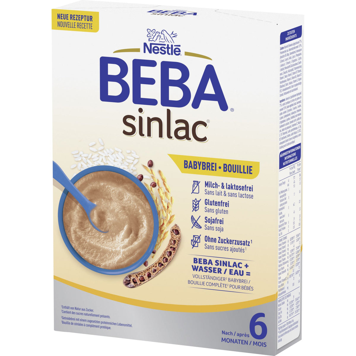 BEBA SINLAC glutenfreier Reisbrei, Sojafrei, Milch- & Laktosefrei,
