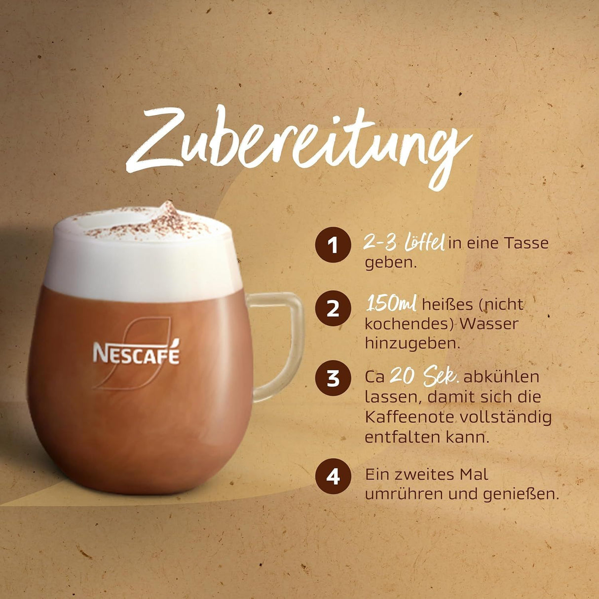 NESCAFÉ Gold Typ Cappuccino Weniger Süß, Getränkepulver mit löslichem Bohnenkaffee