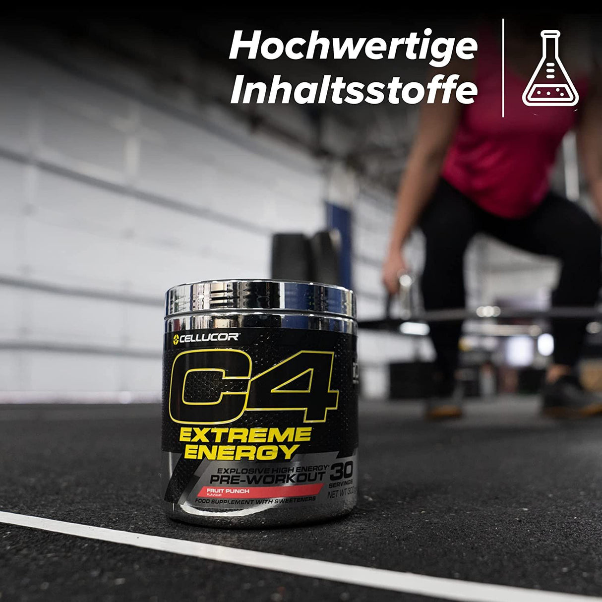 C4 Extreme Energy - Booster de pré-entraînement - Punch aux fruits | Boisson en poudre pour boisson énergétique