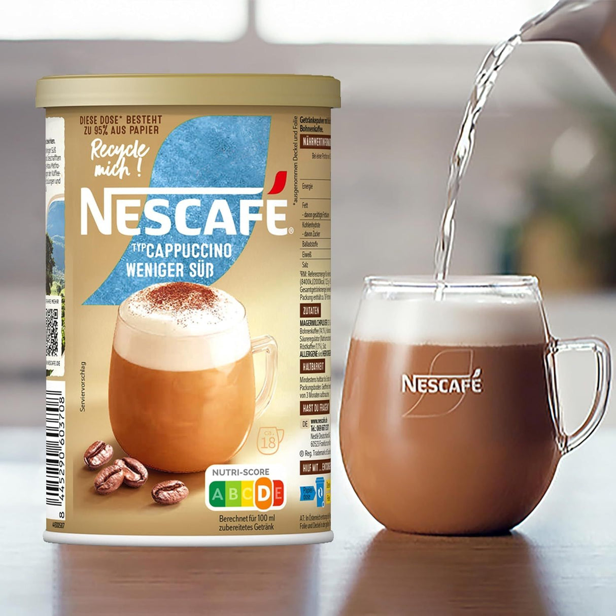 NESCAFÉ Gold Typ Cappuccino Weniger Süß, Getränkepulver mit löslichem Bohnenkaffee