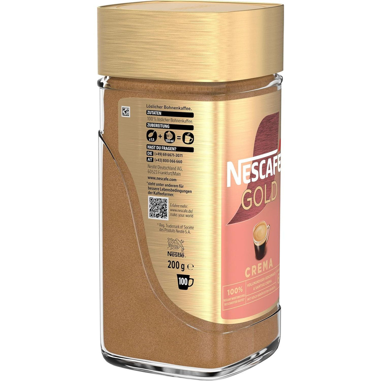 NESCAFÉ Gold Crema löslicher Bohnenkaffee, mit samtiger Crema