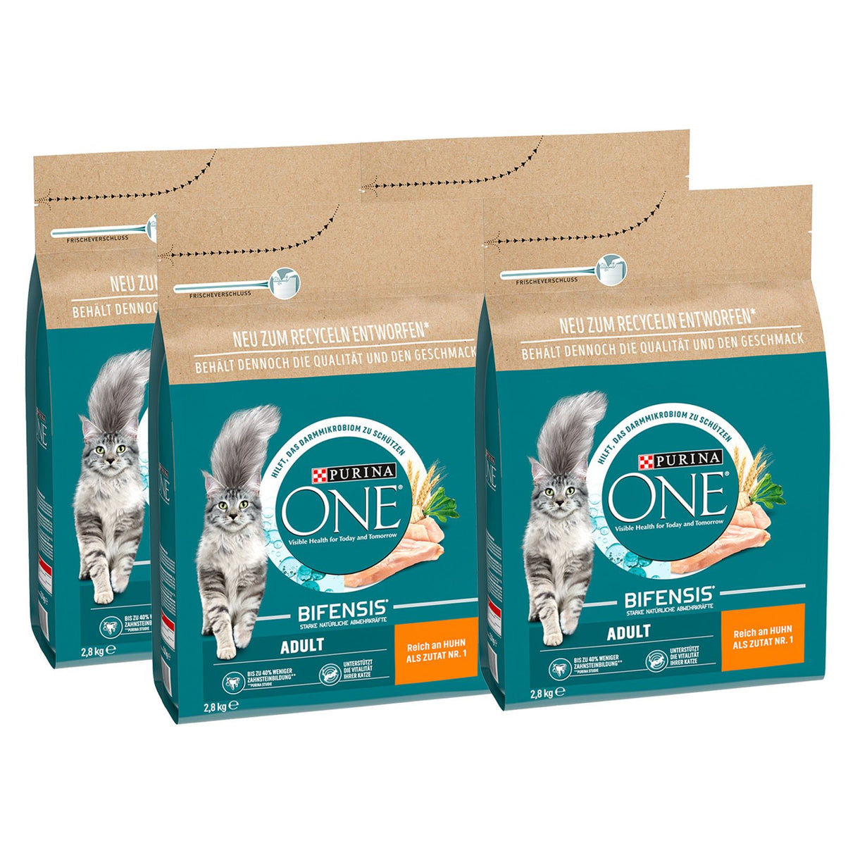 PURINA ONE ADULT Trockenfutter Katze mit Huhn