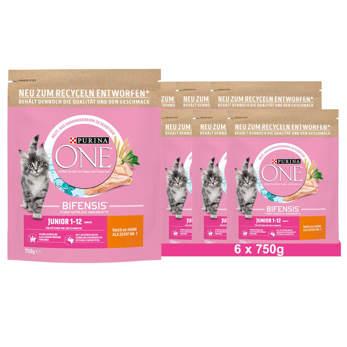 PURINA ONE BIFENSIS JUNIOR 1-12 Katzenfutter Kitten trocken, reich an Huhn
