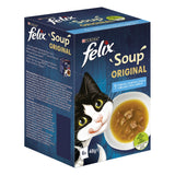 FELIX Soup, soupe avec de tendres morceaux, diversité de saveurs de l'eau, 6 paquets de 48g