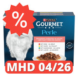 GOURMET Perle Erlesene Streifen Katzenfutter nass, Sorten-Mix 1er Pack [MHD 04/26]