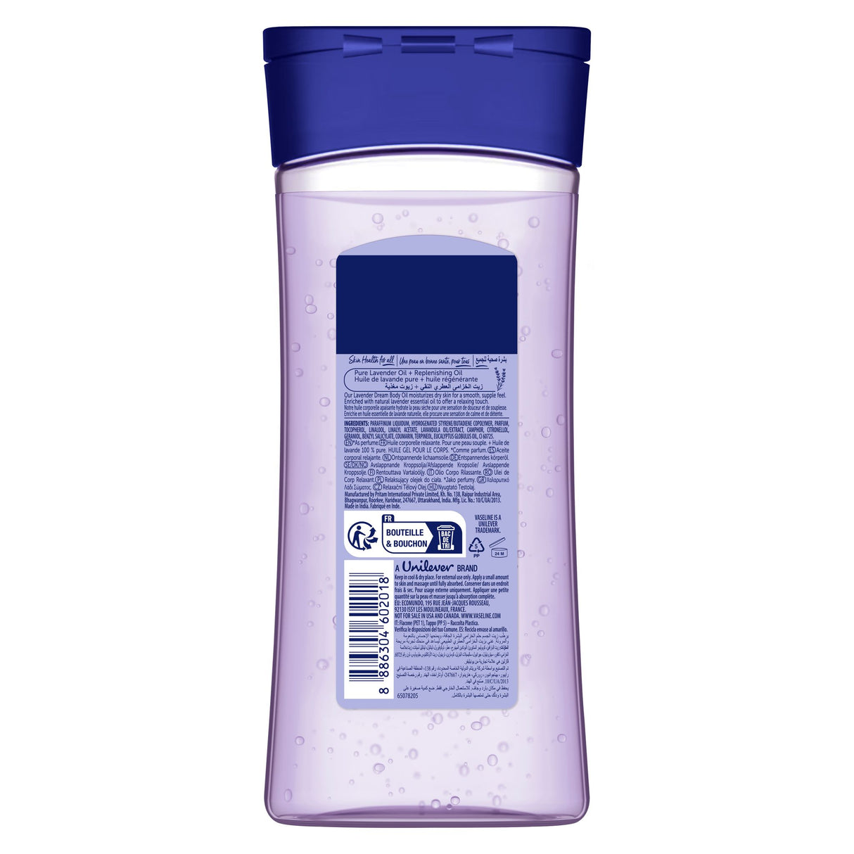 Vaseline Intensive Care Lavender Dream für geschmeidige Haut – Entspannendes Körpergel-Öl mit 100 % reinem Lavendelöl, 200 ml