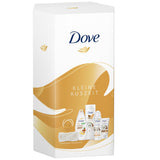 DOVE „Kokos Love“ Kleine Auszeit Kokos und Mandel, Geschenkset für Frauen mit Feuchtigkeitspflegeöl, Handcreme, Bodylotion, Deodorant und Haarband