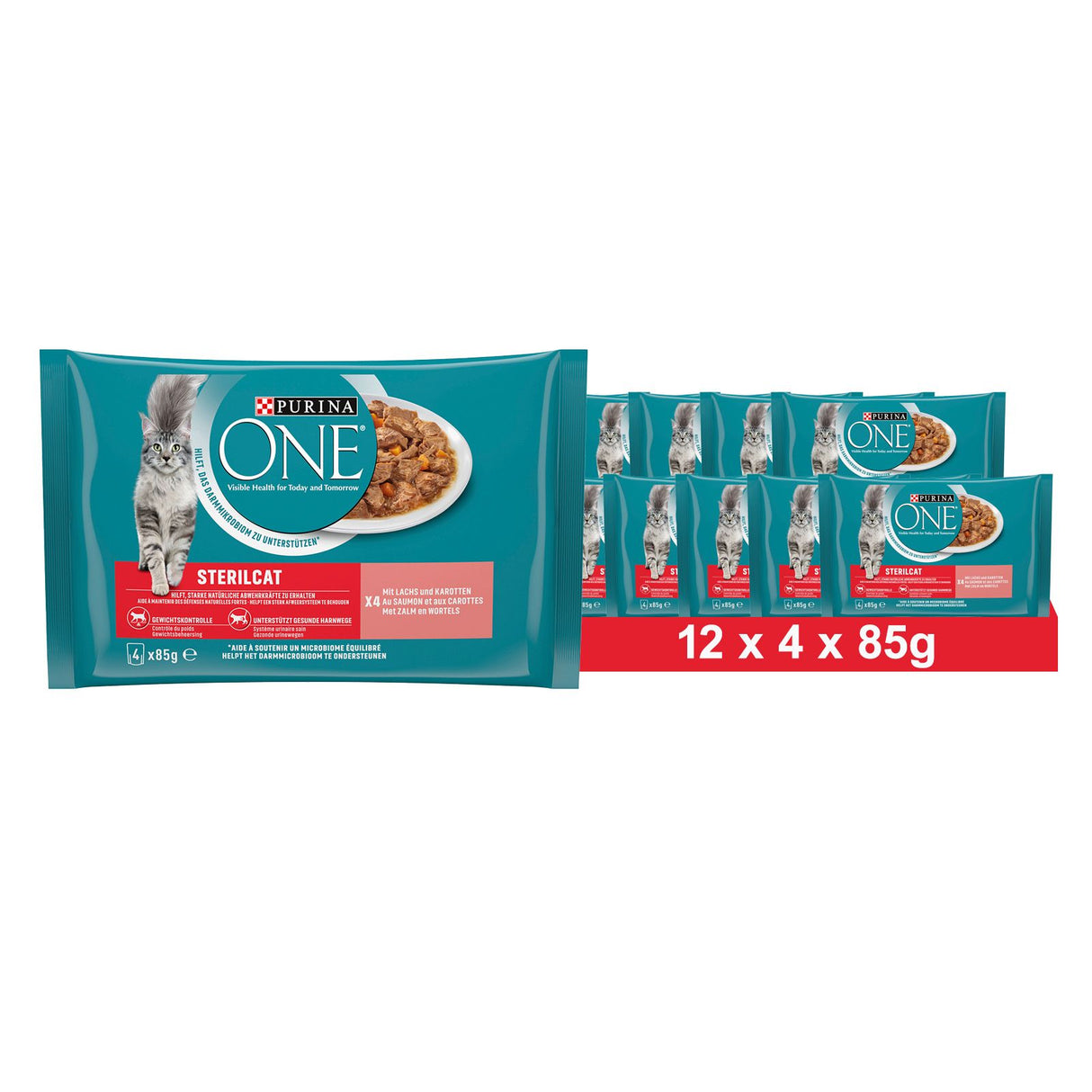 ONE Sterilcat zarte Stückchen in Sauce mit Lachs und Karotte