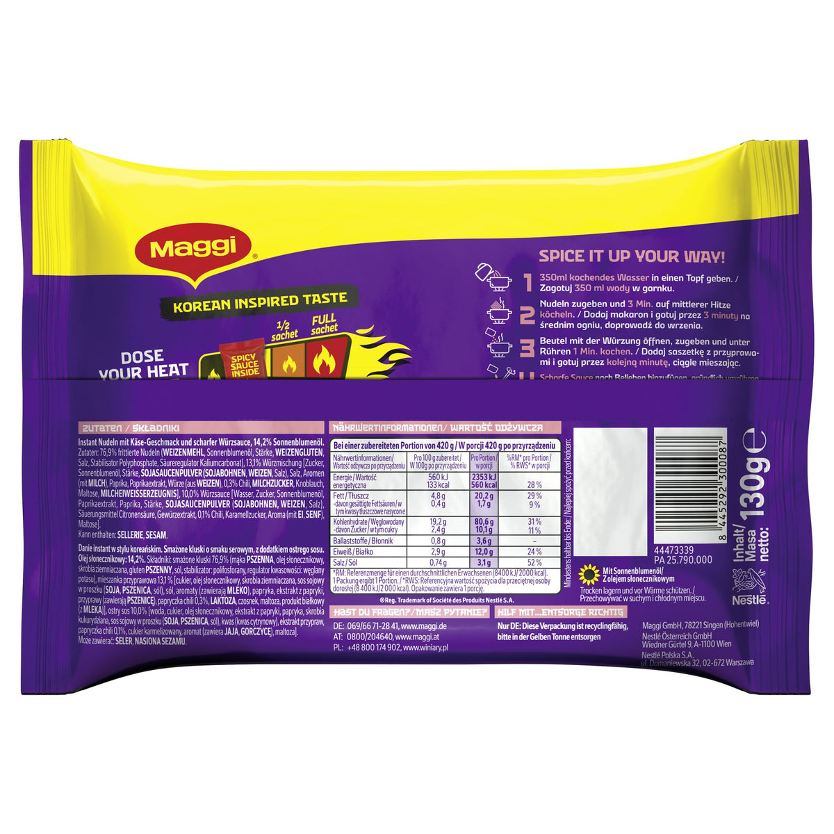 Nouilles coréennes MAGGI au fromage épicé