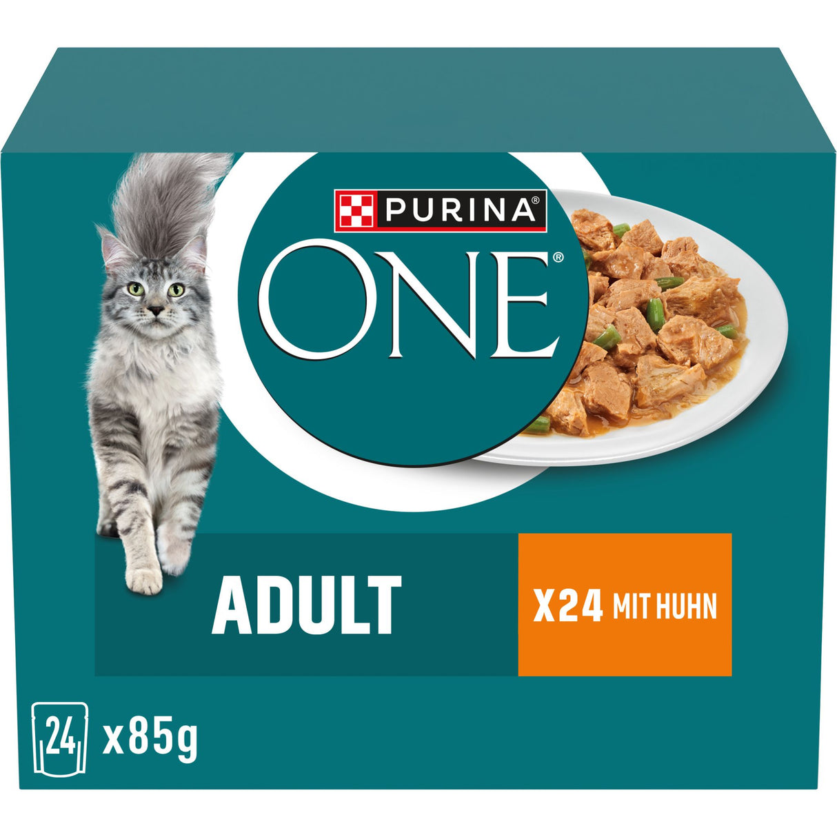 PURINA ONE Adult Multipack Lot de croquettes pour chat au poulet et aux haricots verts