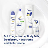 DOVE "Reichhaltige Pflege", Geschenkset für Frauen mit Pflegedusche, Body Milk, Handcreme, Deodorant und hochwertige Kosmetiktasche