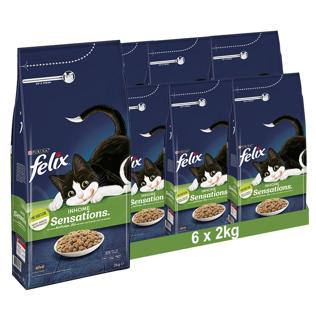 FELIX Inhome Sensations Katzenfutter trocken für Hauskatzen mit Huhn & Gemüse