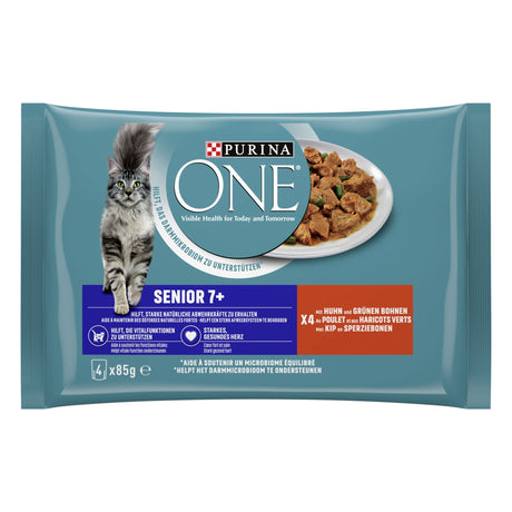 PURINA ONE SENIOR 7+ Katzenfutter nass für Seniorkatzen, mit Huhn