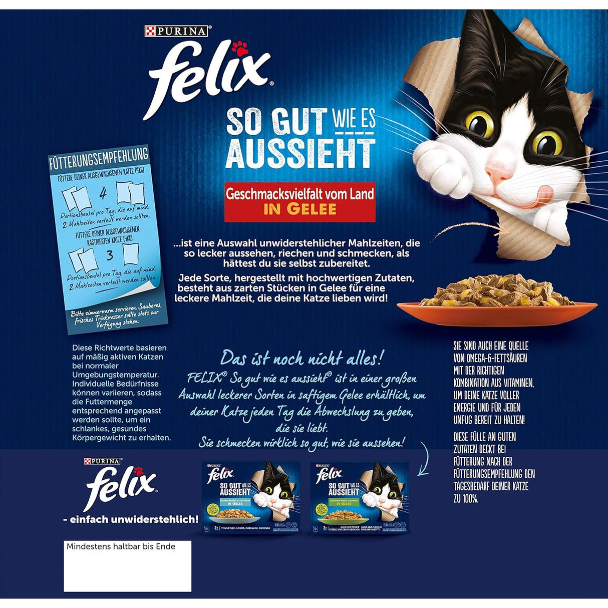 FELIX So gut wie es aussieht Katzenfutter nass in Gelee, Sorten-Mix