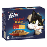 FELIX So gut wie es aussieht Doppelt Lecker Fleisch-Mix, Katzenfutter nass in Gelee