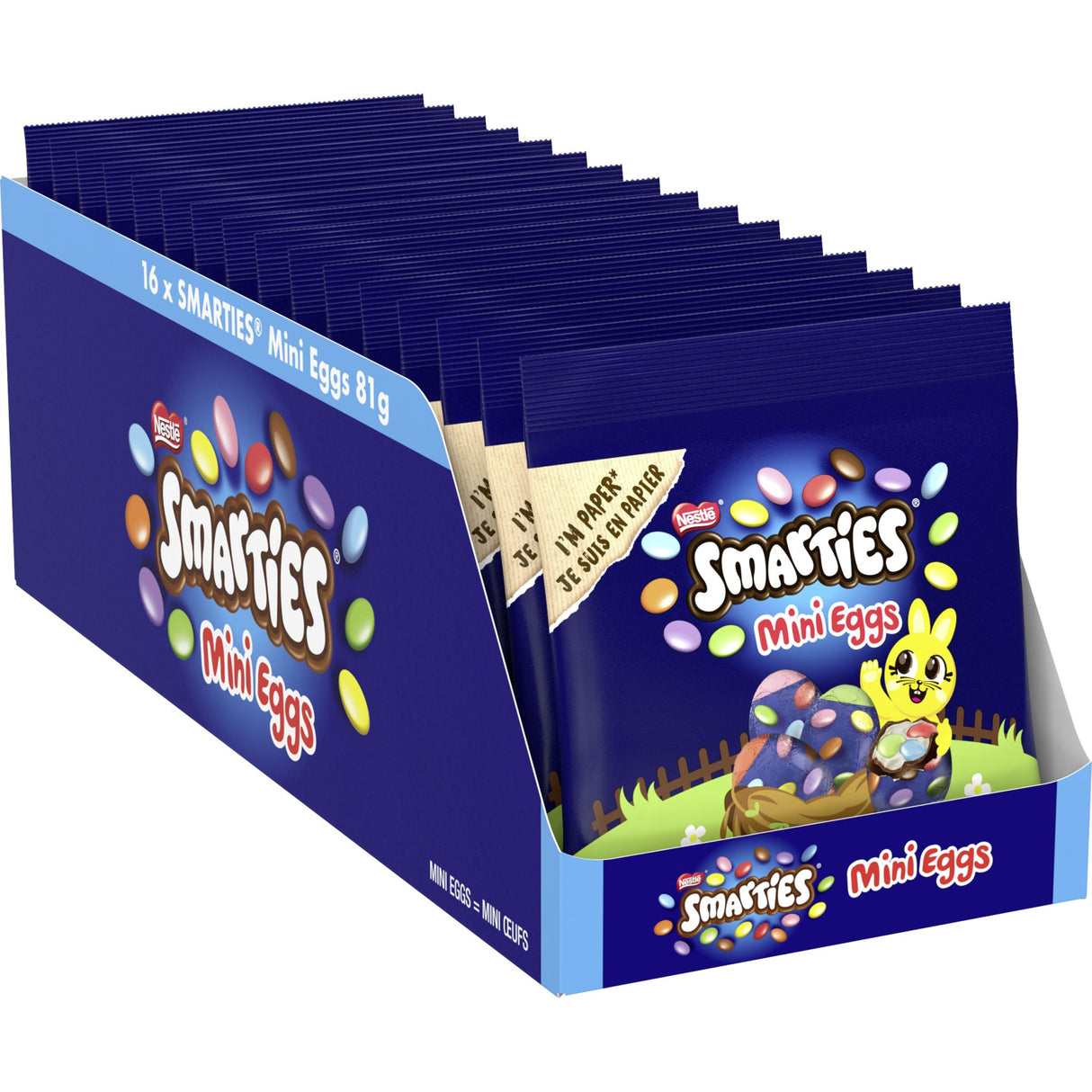 NESTLÉ SMARTIES Mini Eggs, kleine Oster-Schokoladeneier aus Milchschokolade mit cremiger Füllung und bunten SMARTIES Mini Schokolinsen