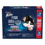 FELIX So gut wie es aussieht mit Kabeljau Gemischte Vielfalt in Gelee, Katzennassfutter für ausgewachsene Katzen