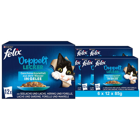 FELIX Doppelt Lecker Geschmacksvielfalt aus dem Wasser Katzennassfutter