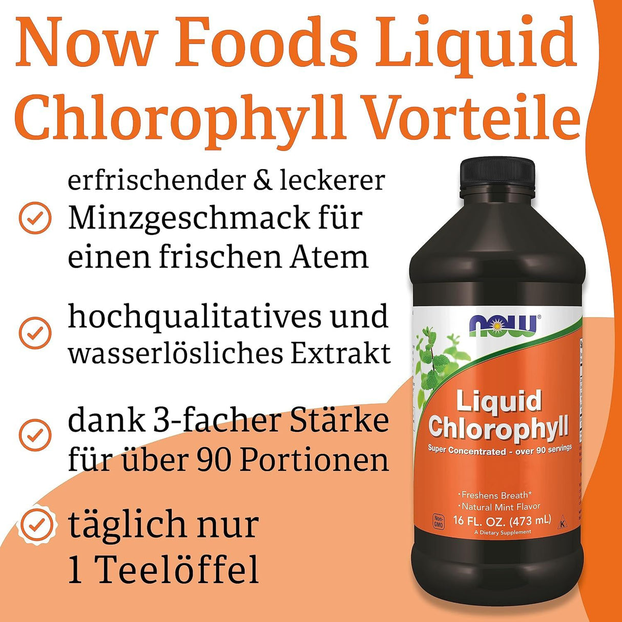 Now Foods Liquid Chlorophyll mit Minzgeschmack