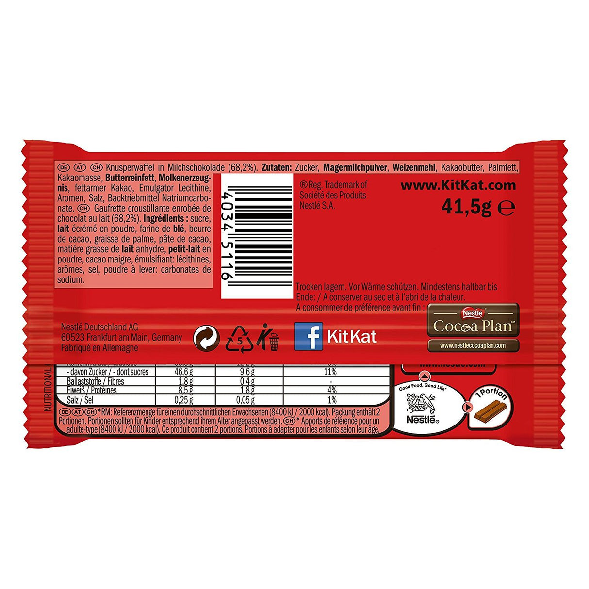 NESTLÉ KitKat 4 Fingers Chocolate 12er Pack