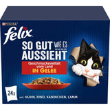 FELIX Si bon qu'il en a l'air Nourriture pour chats humide en gelée, mélange de variétés