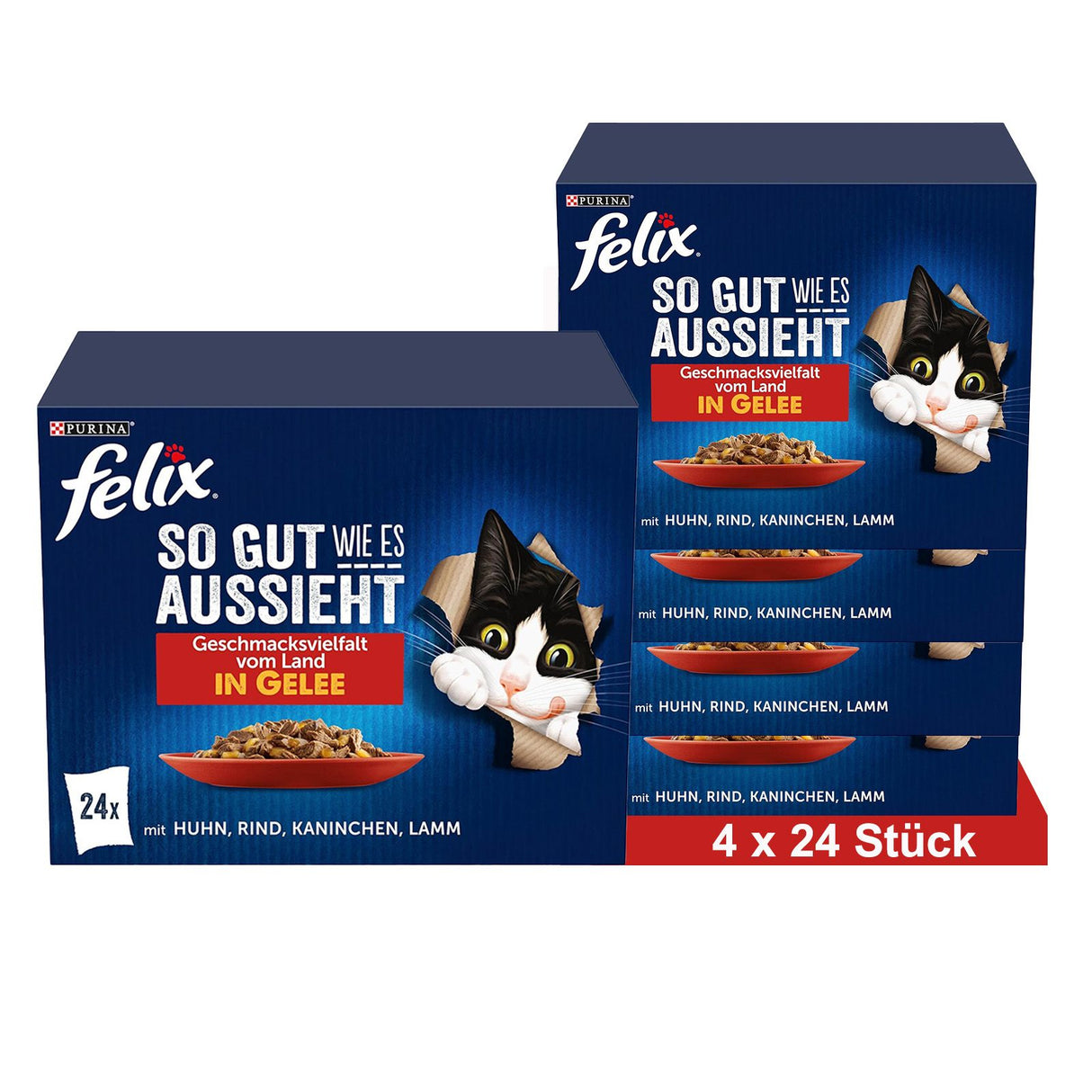 FELIX So gut wie es aussieht Katzenfutter nass in Gelee, Sorten-Mix